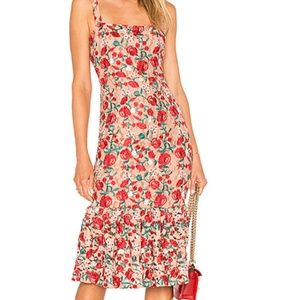Under The Stars Midi - Floral Embroidered Dress